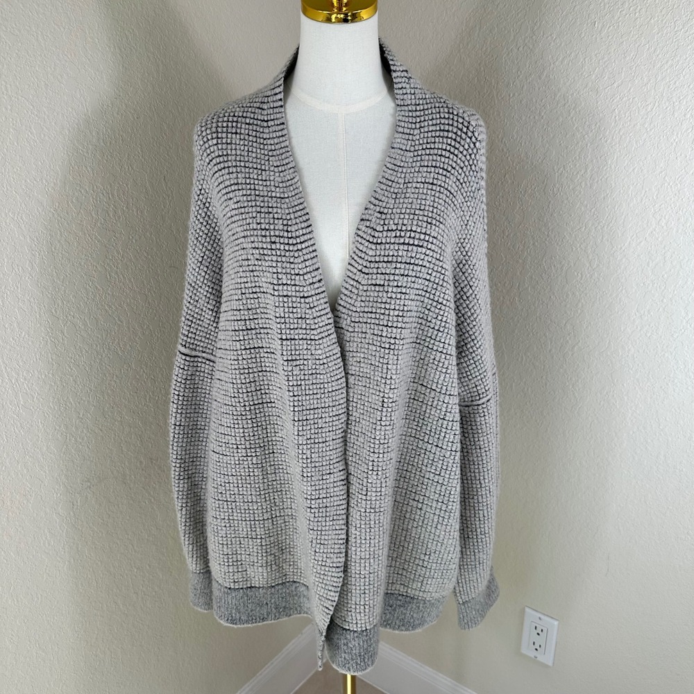 Anthropologie Sleeping on Snow Cardigan Women M/L Gray Cozy Chunky Knit Boho